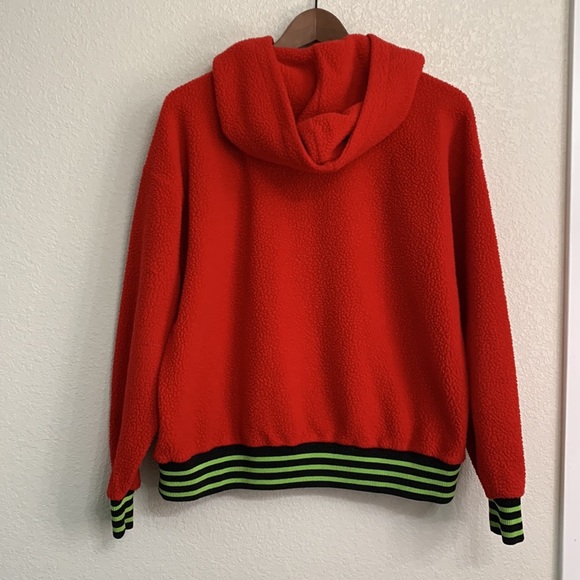 Grinch Forever 21 Hoodie Sweatshirt Size  S Red Pullover Embroidered Loose Fit - Picture 3 of 13